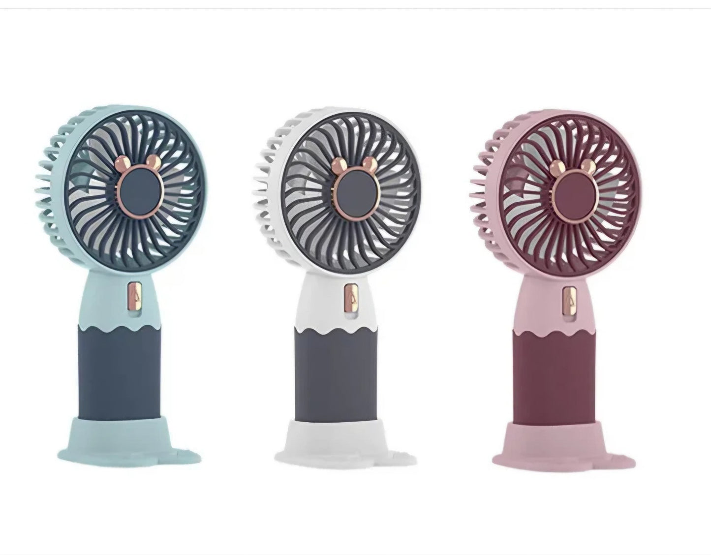 Mini USB Rechargeable Hand Fan with Stand, Portable 15 cm, Assorted Colours, Qui