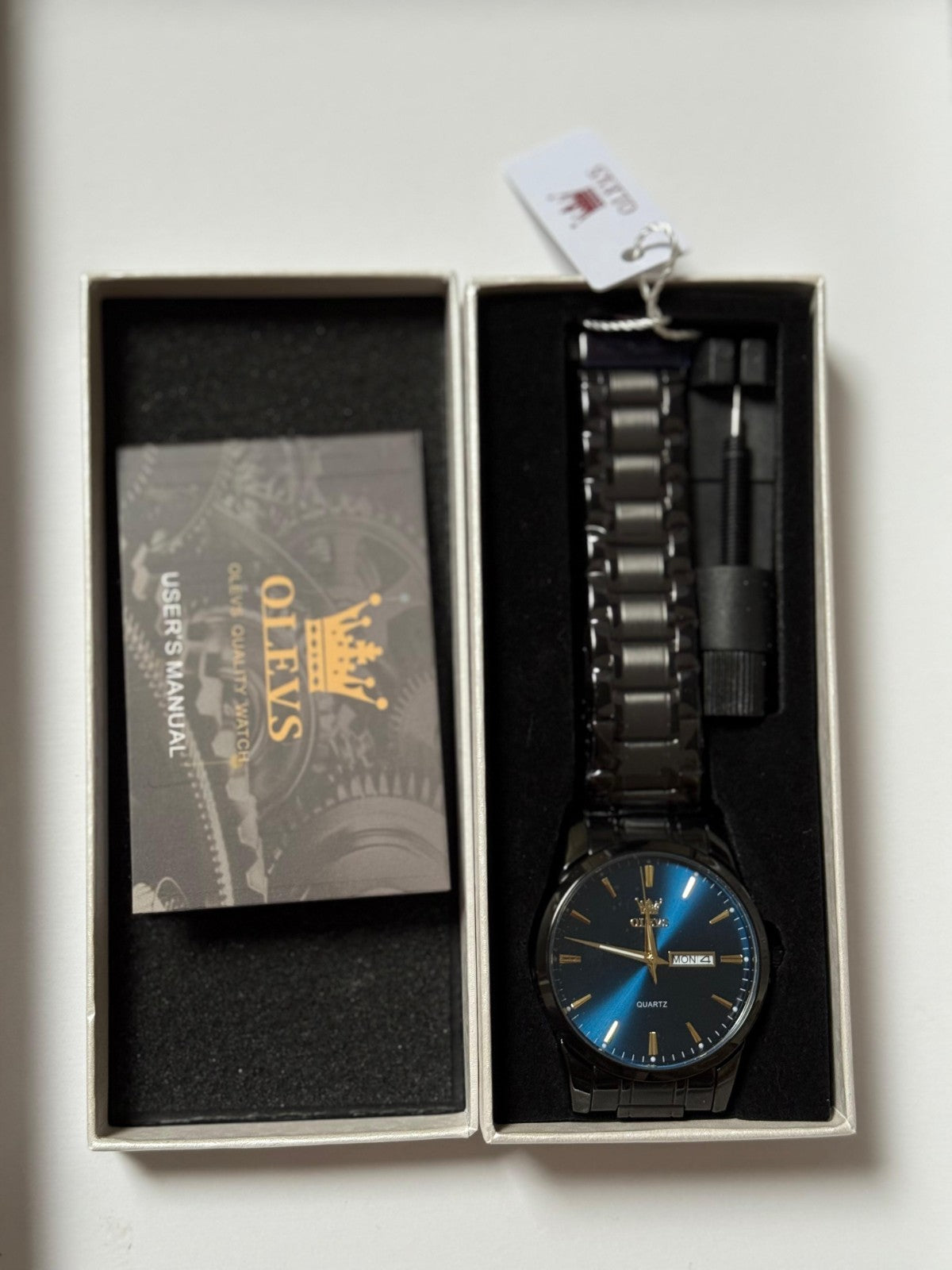 OLEVS Watch for Men Stainless Steel Business Dress Analog Quartz Men Watch