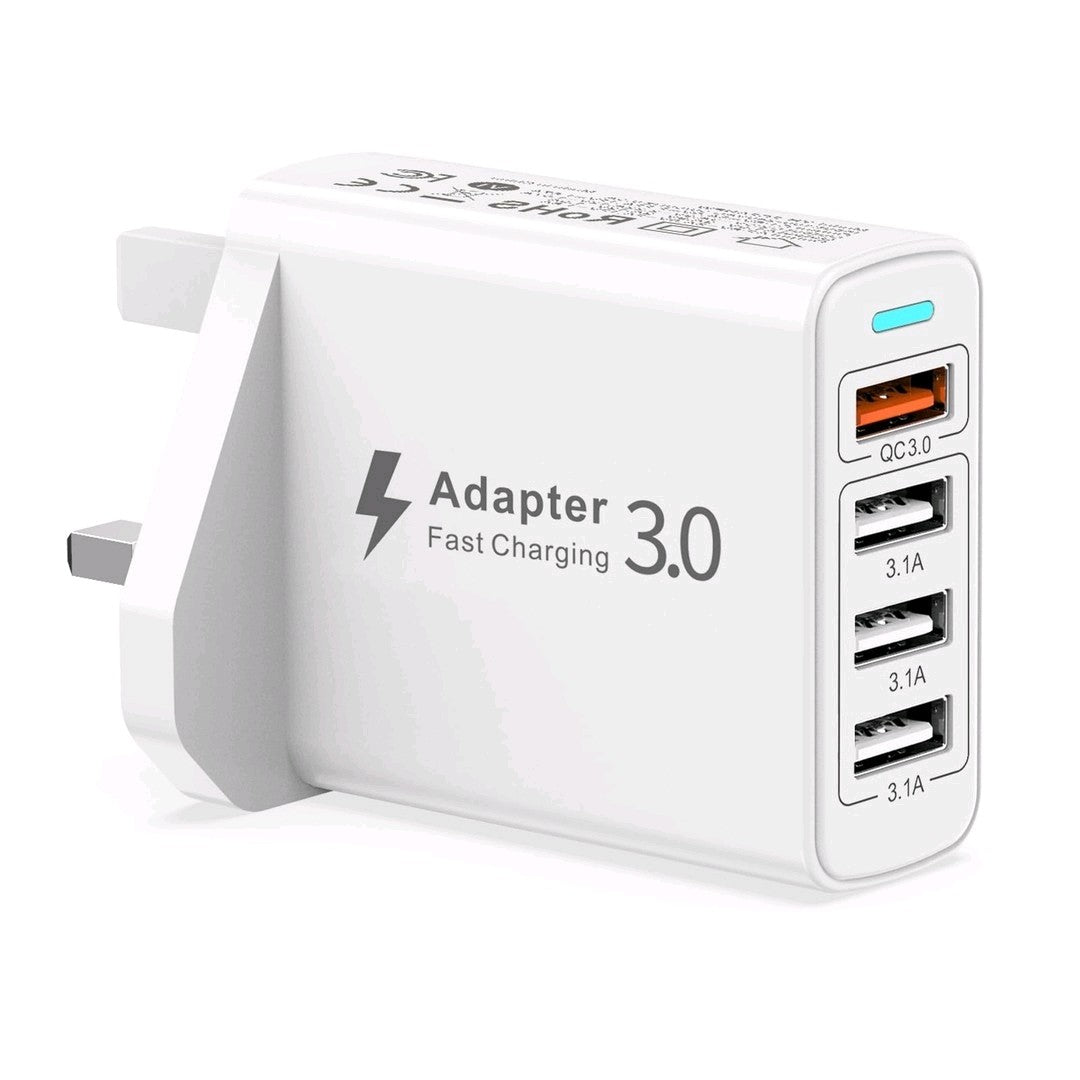 Multi USB Charger Plug UK, for iPhone Samsung And IPad
