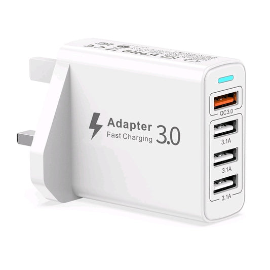 Multi USB Charger Plug UK, for iPhone Samsung And IPad