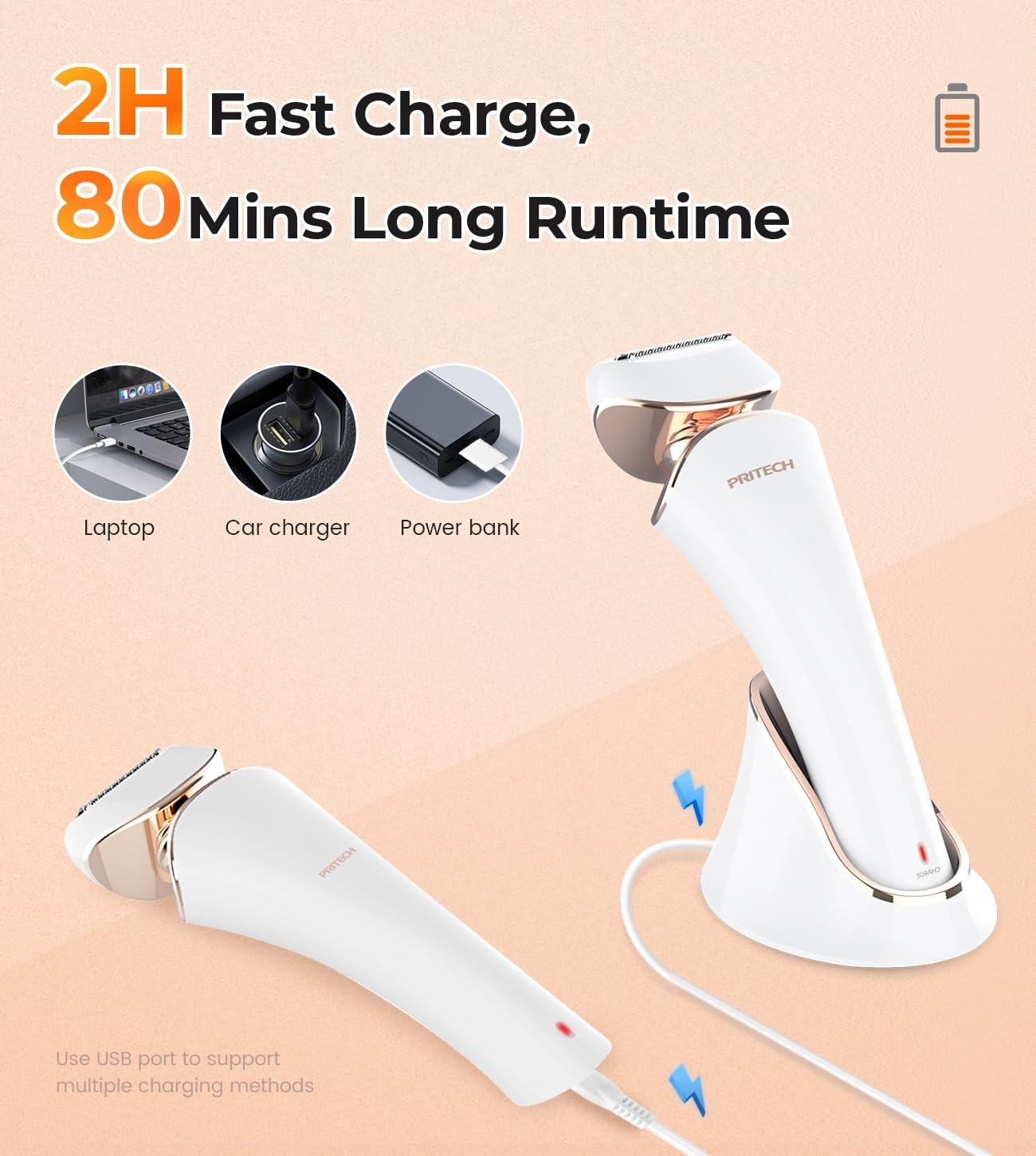 Electric Lady Shaver Cordless, Womens Bikini Razor Trimmer, Wet & Dry Lady for