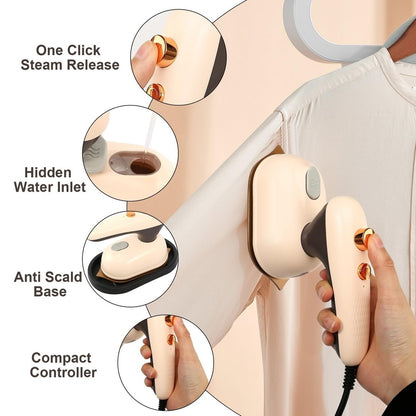Travel Iron 25W 2 In 1 Handheld Steam Iron 180° Rotating Handle Dry and Wet UK