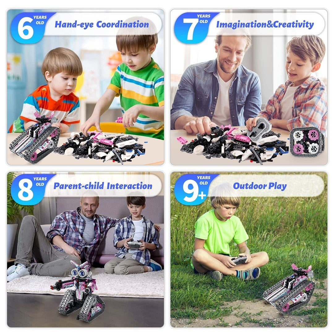 Building Toy STEM Remote APP Control Tracked Car Robot Tank Kit Programmable Set