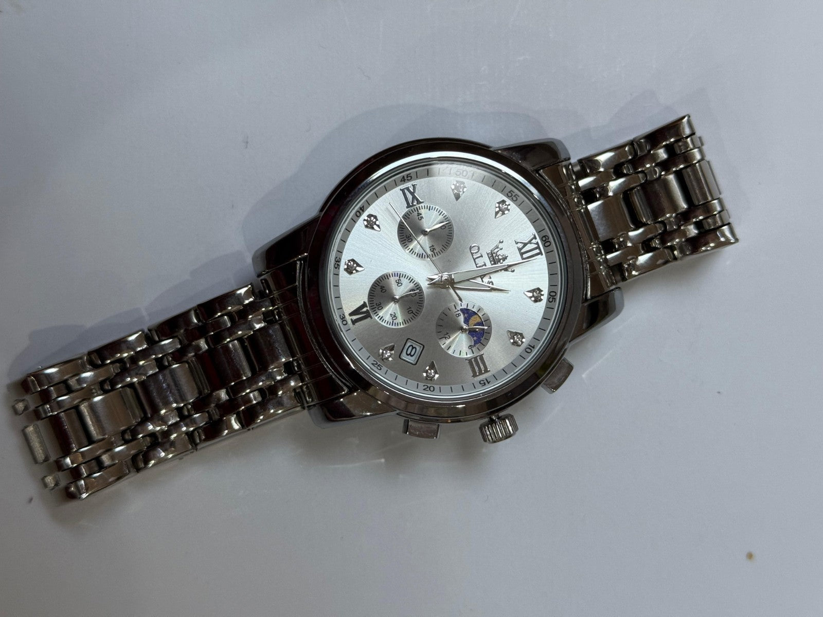 OLEVS Men's Watch Luxury Business Dress Watch UK Diamond Design Quartz