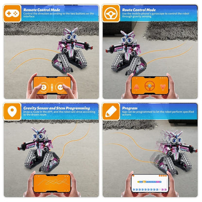 Building Toy STEM Remote APP Control Tracked Car Robot Tank Kit Programmable Set