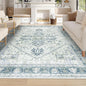 Homcomodar Washable Boho Large Thin Vintage Soft Low-Pile Lightweight Carpet