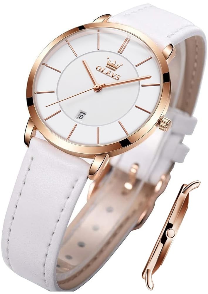 OLEVS Women Wrist Watches Ultra Thin 6.5mm Minimalist Business Dress Waterproof