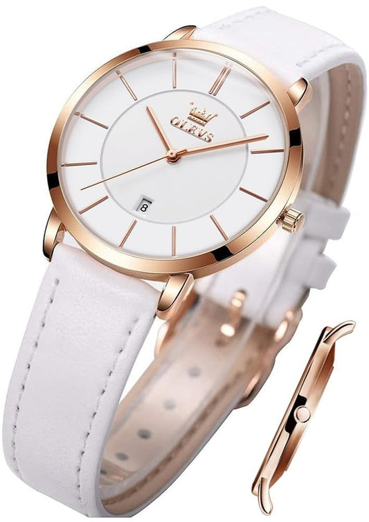 OLEVS Women Wrist Watches Ultra Thin 6.5mm Minimalist Business Dress Waterproof
