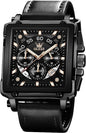 OLEVS Watches for Men UK Square Quartz Chronograph Leather Fashion Dress Watch
