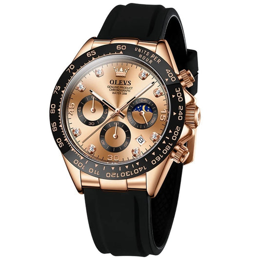 OLEVS Men's Watches Stylish Luxury Fashion Casual ROSE GOLD Waterproof Quartz