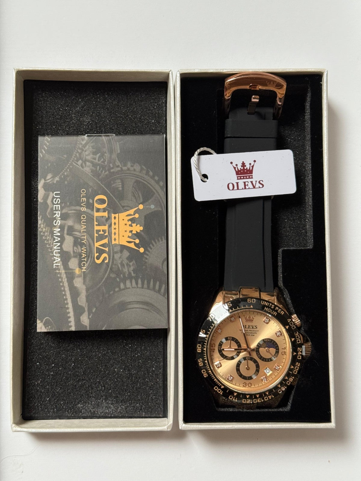 OLEVS Men's Watches Stylish Luxury Fashion Casual ROSE GOLD Waterproof Quartz