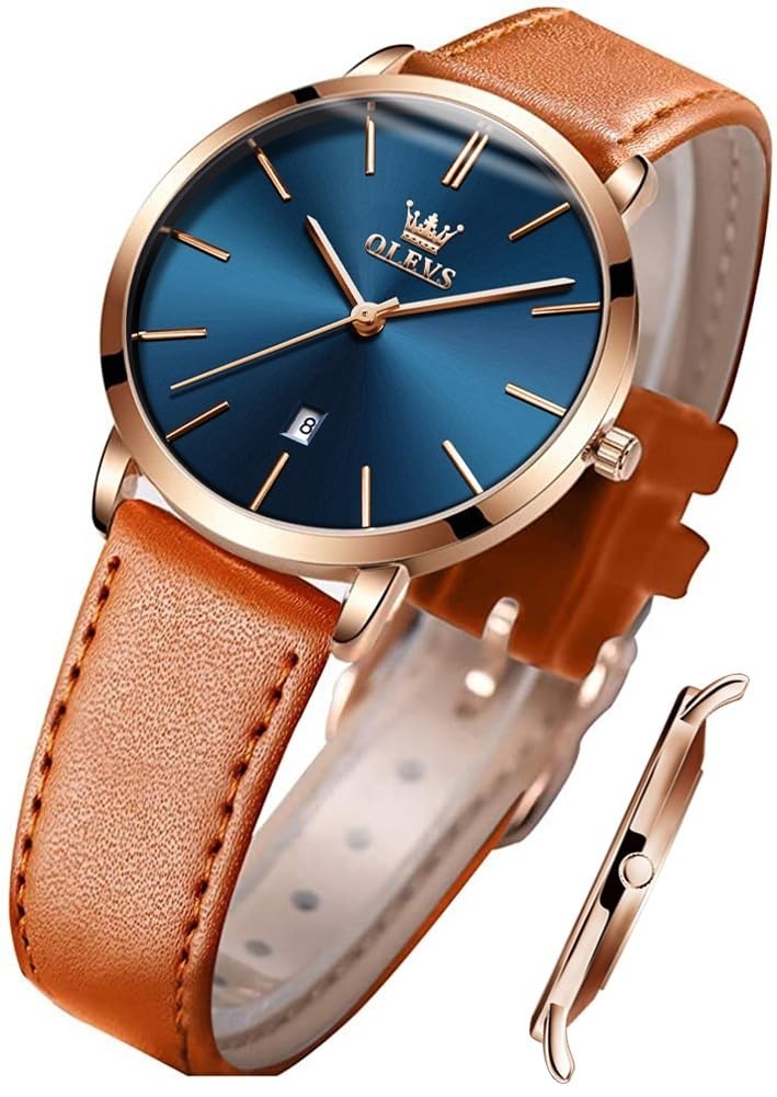 OLEVS Women Wrist Watches Ultra Thin 6.5mm Minimalist Business Dress Waterproof