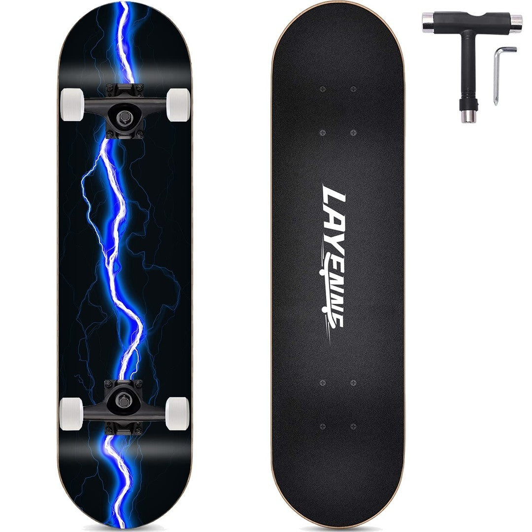 Complete skateboards, 8-layer maple board, double warped design,