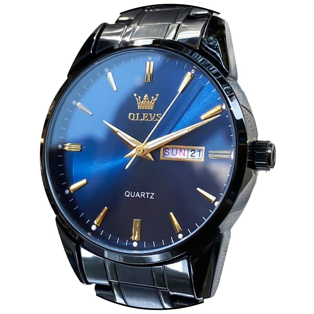 OLEVS Watch for Men Stainless Steel Business Dress Analog Quartz Men Watch