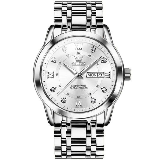 OLEVS Men's Watch Luxury Business Dress Watch UK Diamond Design Quartz