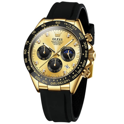 OLEVS Men's Watches Stylish Luxury Fashion Casual Analog Quartz Watch GOLD