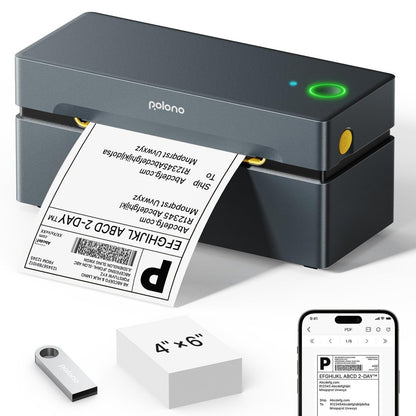 POLONO Bluetooth Thermal Shipping Label Printer, Wireless 4x6 Shipping