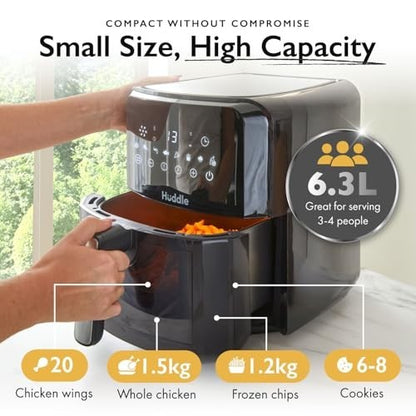 Huddle® Compact 6.3L Air Fryer with Digital Touchscreen, 8 Cooking Presets