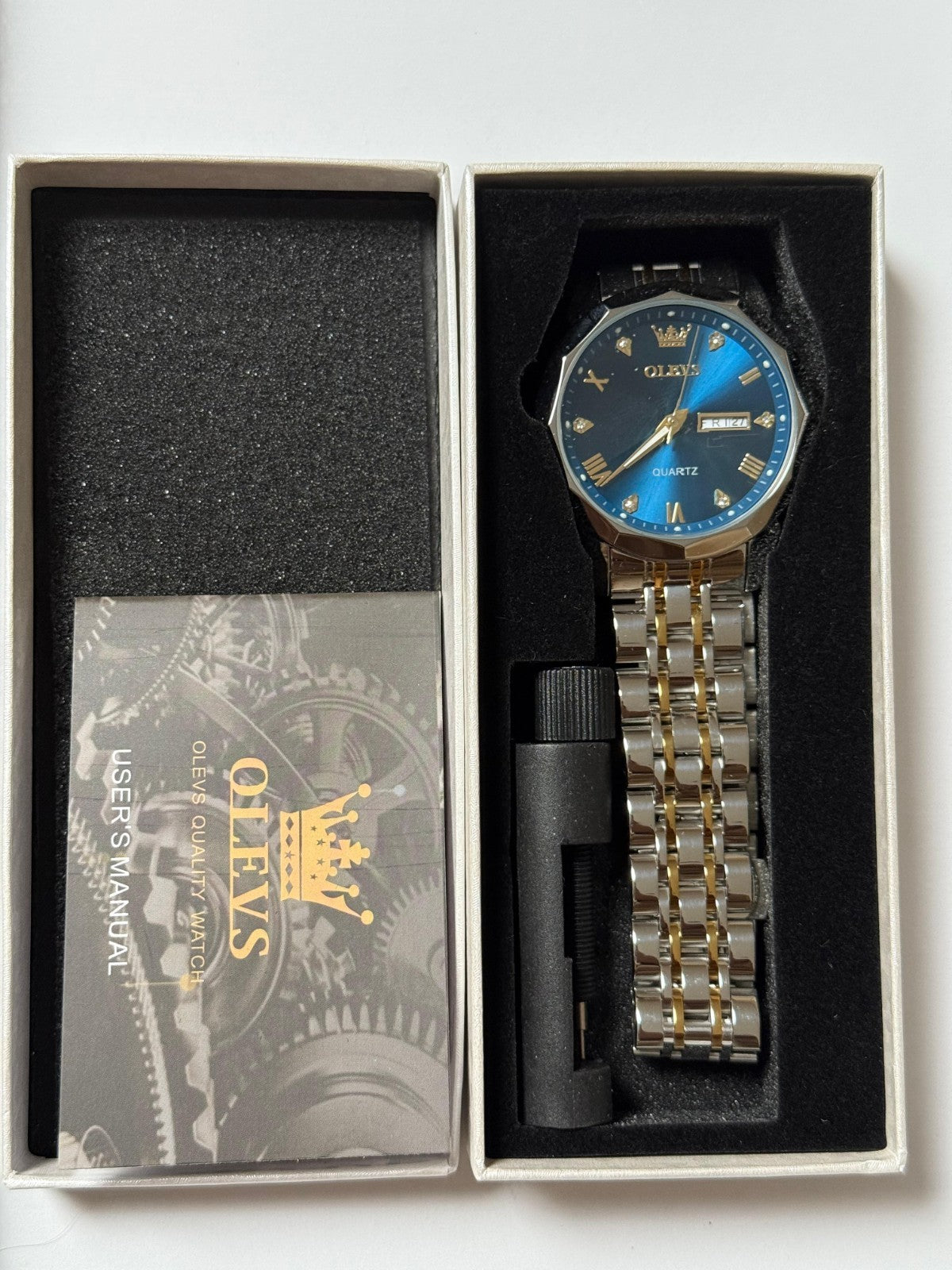 OLEVS Watch for Men UK Stainless Steel Designer Diamonds Dress Men's