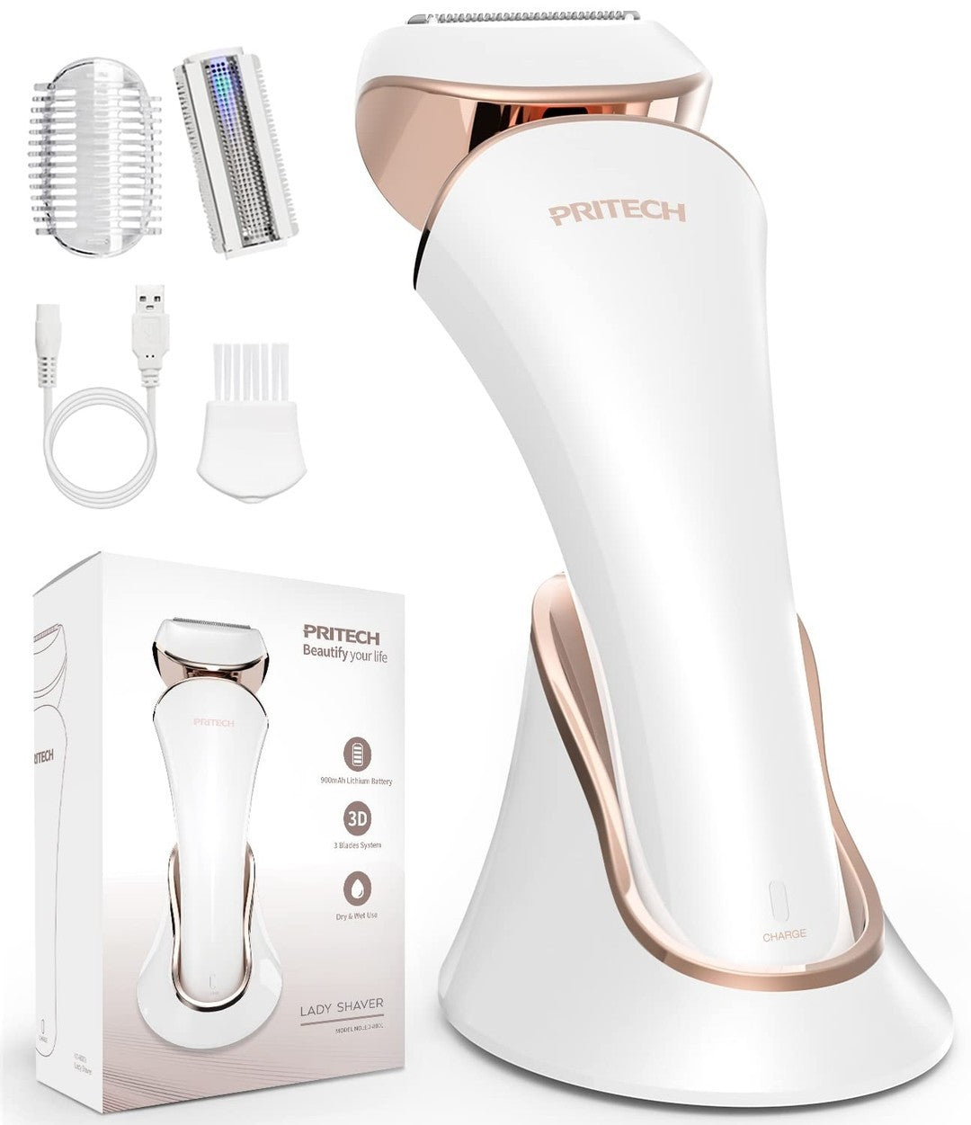 Electric Lady Shaver Cordless, Womens Bikini Razor Trimmer, Wet & Dry Lady for