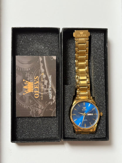 OLEVS Watch for Men Stainless Steel Business Dress Analog Quartz Men Watch