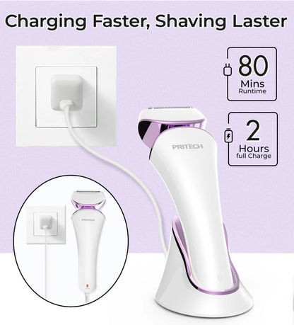 PRITECH Electric Shaver for Women, Ladies Shaver, Lady Razor for All Body