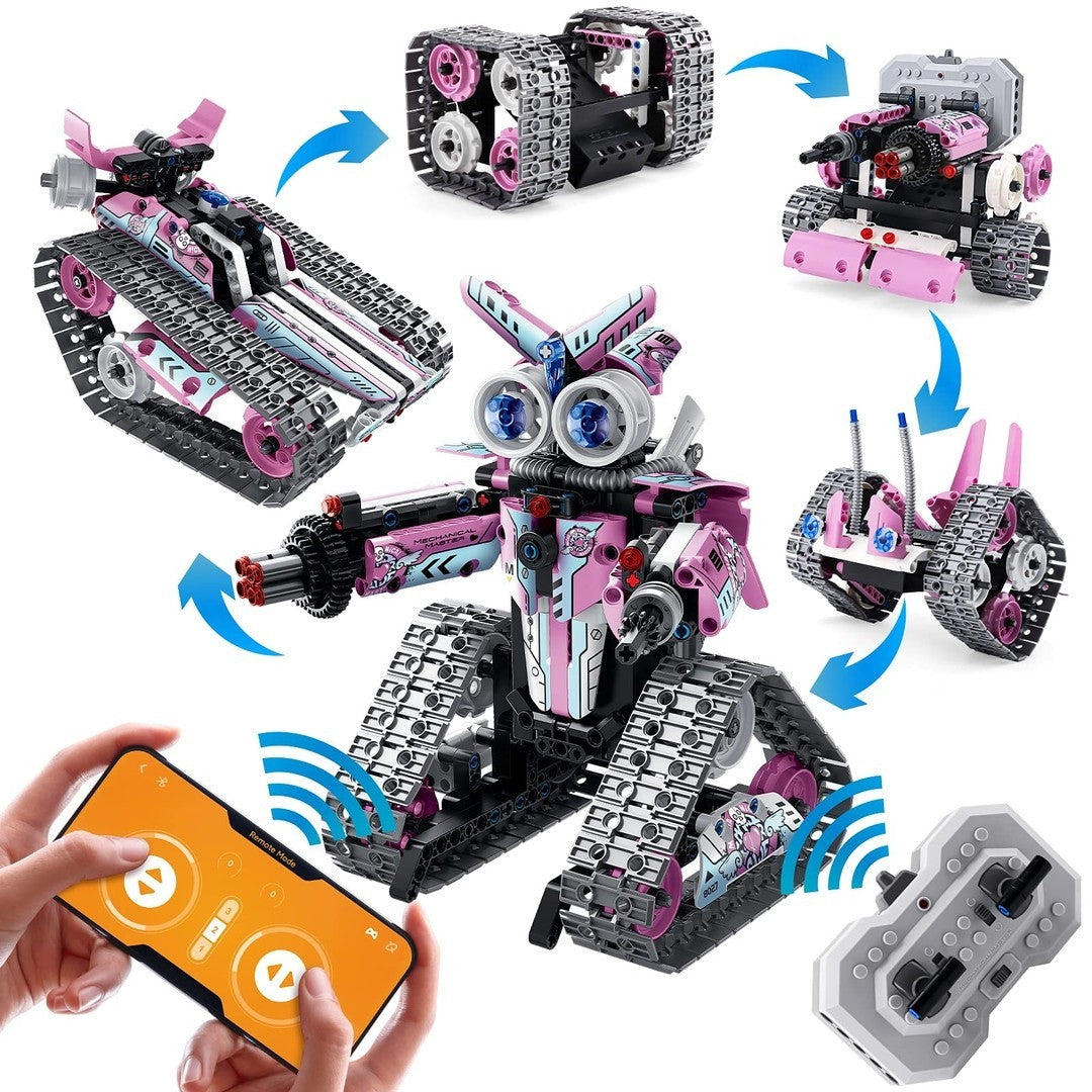 Building Toy STEM Remote APP Control Tracked Car Robot Tank Kit Programmable Set