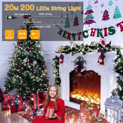 20m 200 LED Christmas Tree Lights  Outdoor Fairy Lights,  opened never used 