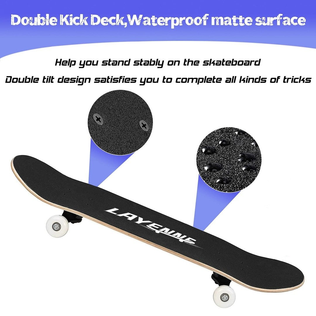 Complete skateboards, 8-layer maple board, double warped design,